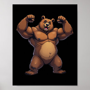 I Love Bear Funny Gay Daddy Lgbtq Pride Cartoon St Poster