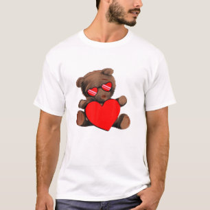 I Love Bear Is My Valentine Happy Valentines Day 2 T-Shirt