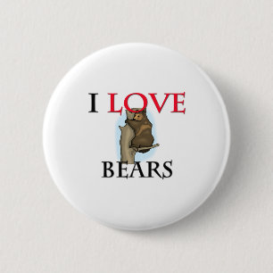 I Love Bears 6 Cm Round Badge