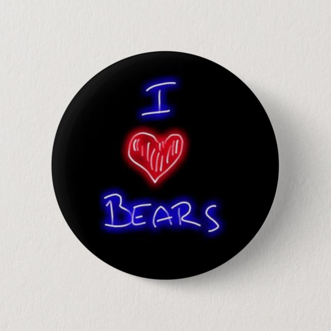 i love bears 6 cm round badge (Front)