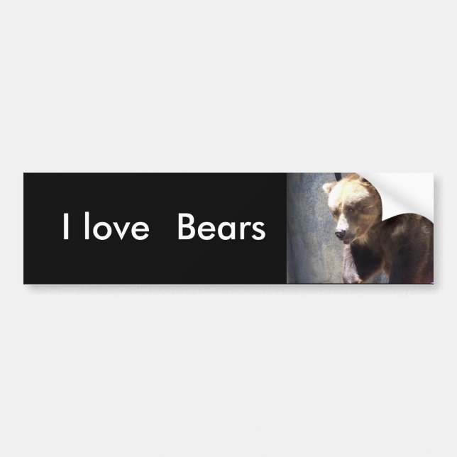 I love, Bears bumper sticker (Front)