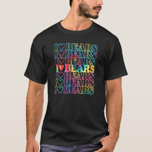 I Love Bears Tie Dye Hear For Gay Men Lgbt Pride T-Shirt