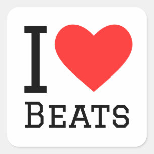 I love beats square sticker