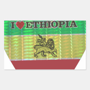 I love Beautiful Ethiopia National Flag Colour Art Rectangular Sticker