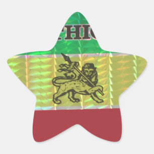 I love Beautiful Ethiopia National Flag Colour Art Star Sticker