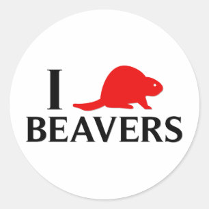 I Love Beavers Classic Round Sticker