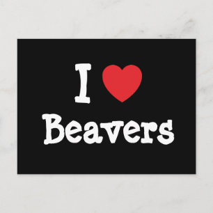I love Beavers heart custom personalised Postcard