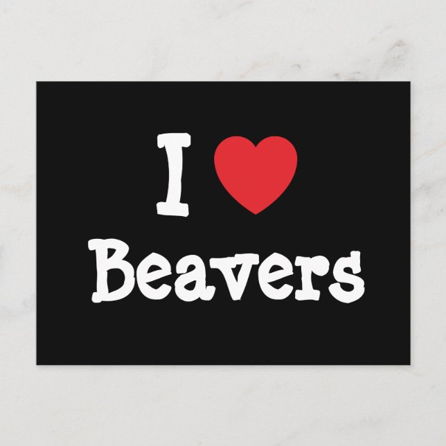I love Beavers heart custom personalised Postcard (Front)