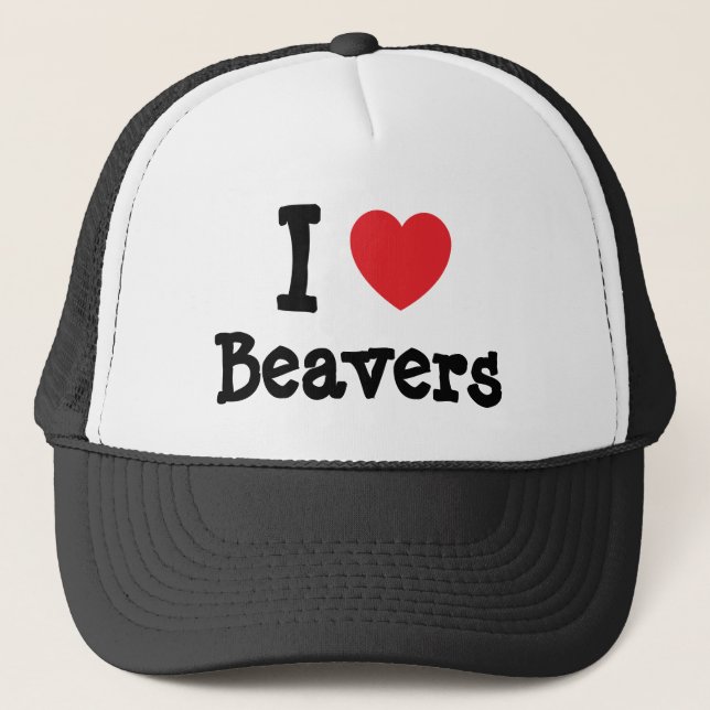 I love Beavers heart custom personalised Trucker Hat (Front)