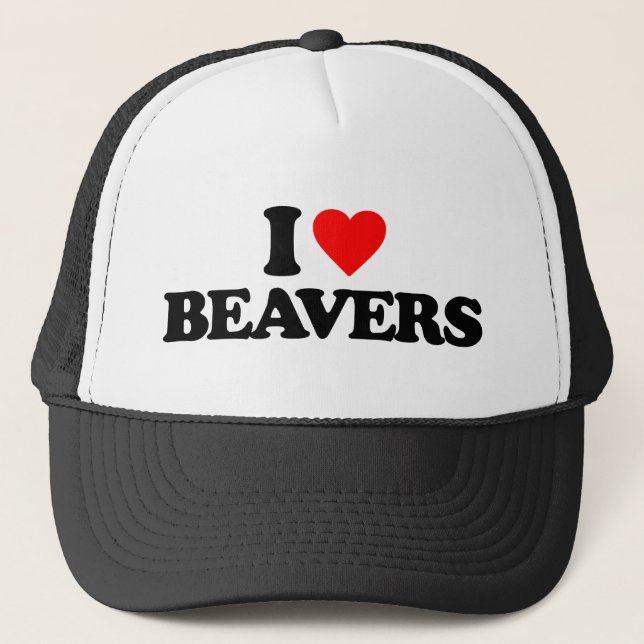 I LOVE BEAVERS TRUCKER HAT (Front)
