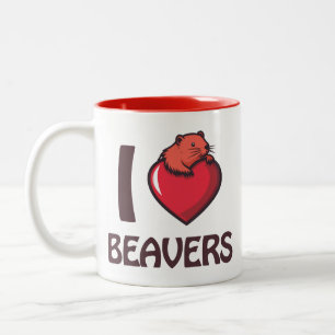 I love Beavers Two-Tone Coffee Mug