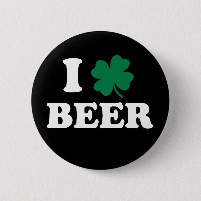 I Love Beer 6 Cm Round Badge (Front)