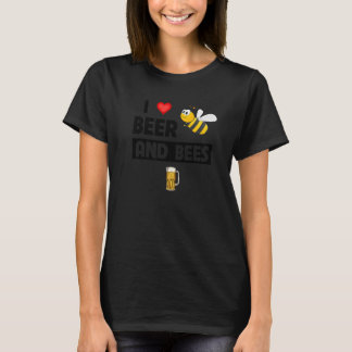 I Love Beer and Bees  Drinking Mug Ale Beekeeper H T-Shirt