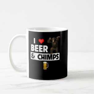 I Love Beer and Chimps Drinking Chimpanzee Monkey  Coffee Mug