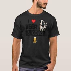 I Love Beer and Cows  Farming Christian Farm Anima T-Shirt