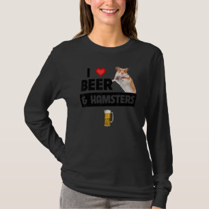 I Love Beer and Hamsters Cage Wheel Drinking Anima T-Shirt
