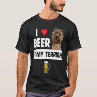 I Love Beer and My Cairn Terrier Dog Mum Dad Drink T-Shirt