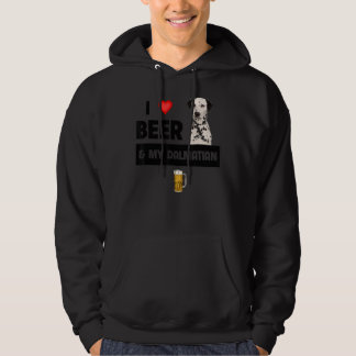I Love Beer And My Dalmatian Mum Dad Dog Drinking  Hoodie