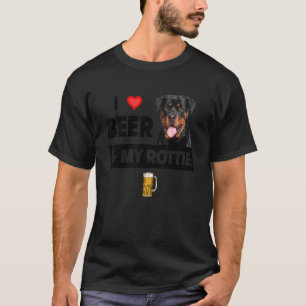 I Love Beer And My Rottie Mum Dad Rottweiler Dog D T-Shirt