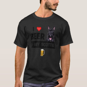 I Love Beer And My Scottie Mum Dad Scottish Terrie T-Shirt