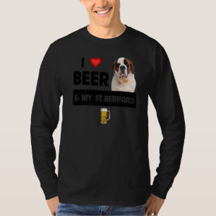 I Love Beer And My St Bernard Mum Dad Dog Rescue D T-Shirt