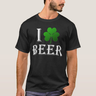 I Love Beer, Clover Shamrock St. Patricks Day T-Shirt