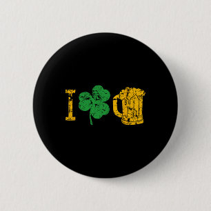 I Love Beer Four Leaf Clover St Patricks Day T Shi 6 Cm Round Badge