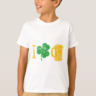 I Love Beer Four Leaf Clover St Patricks Day T Shi T-Shirt