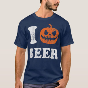 I Love Beer Halloween Pumpkin T-Shirt
