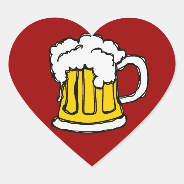 I love Beer! Heart Sticker (Front)