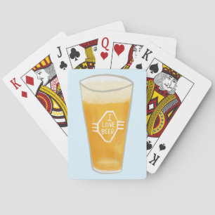 I LOVE BEER Illustrated Playing Cards