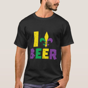 I Love Beer Jester Hat Drinking Team Fun Mardi Gra T-Shirt