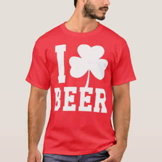 I Love Beer Shamrock Saint Patrick's Day T-Shirt