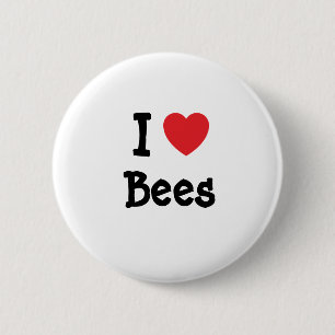 I love Bees heart custom 6 Cm Round Badge