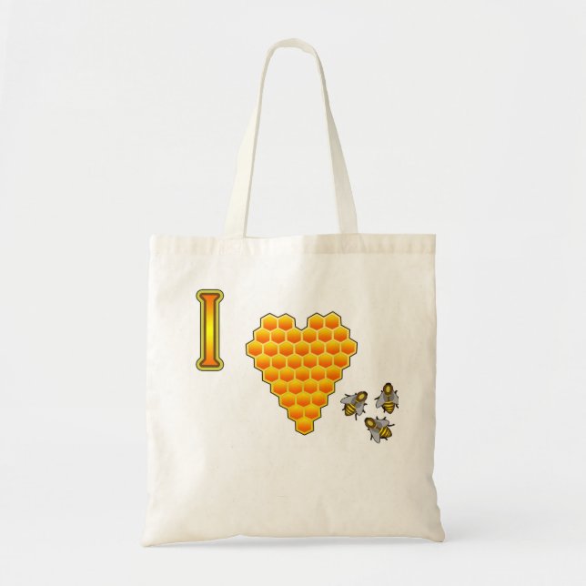 I Love Bees Tote Bag (Front)