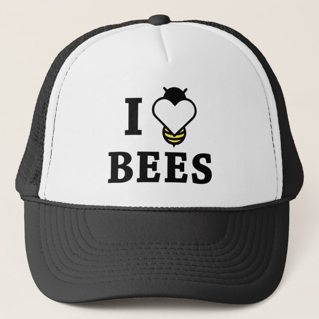 I Love Bees Trucker Hat (Front)