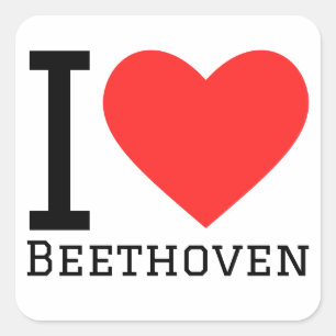 I love Beethoven Square Sticker