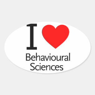 I Love Behavioural Science Oval Sticker