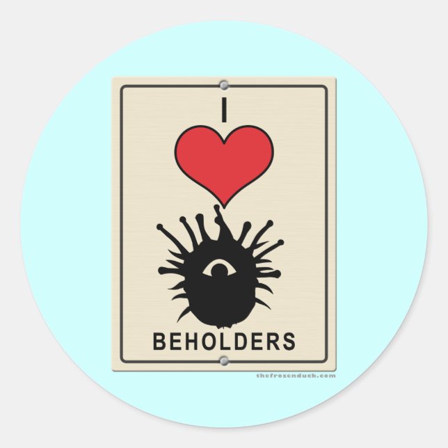 I Love Beholders Classic Round Sticker (Front)