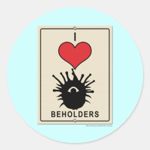 I Love Beholders Classic Round Sticker