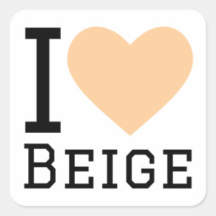 I love beige square sticker