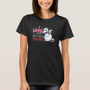I Love Being A 9th Grade Teacher Snowman Dab Chris T-Shirt