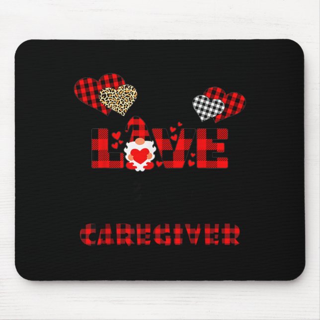 I Love Being A Caregiver Flannel Gift Valentine's  Mouse Mat (Front)