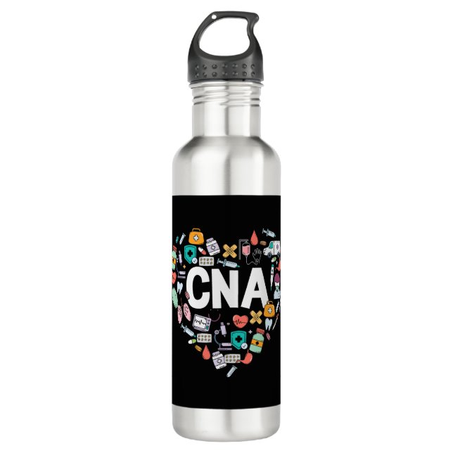 I Love Being A CNA   710 Ml Water Bottle (Front)