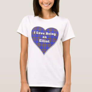 I Love Being a Elliot Clan Tartan Plaid Heart T-Shirt