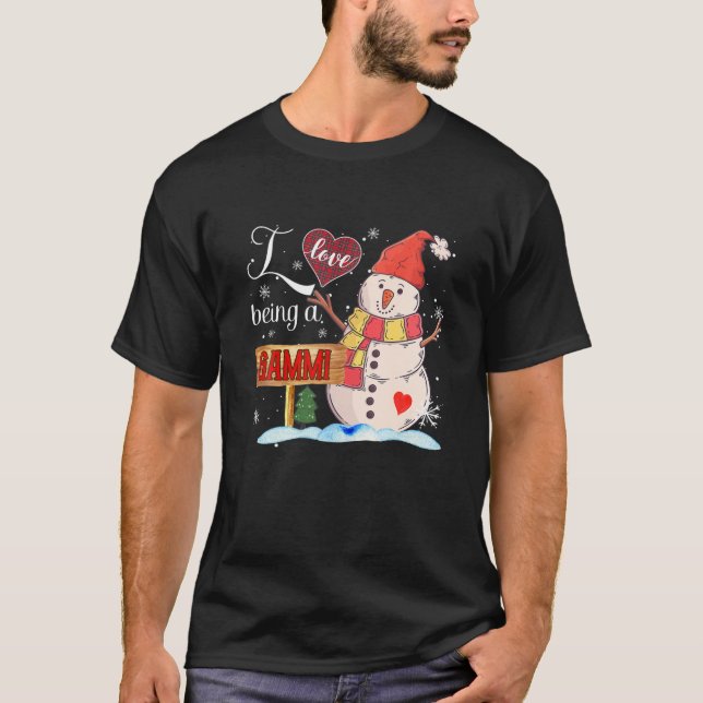 I Love Being A Gammi Snowman Funny Family Christma T-Shirt (Front)