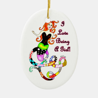 "I Love Being A Girl" Mermaid Ceramic Tree Decoration