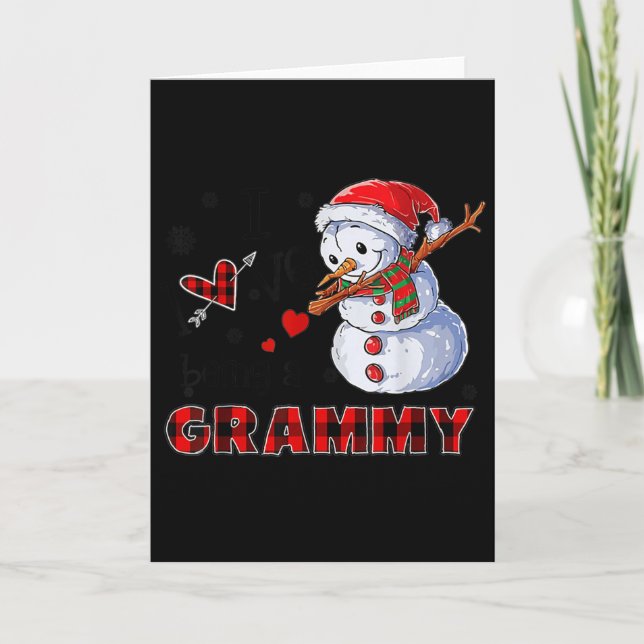 I Love Being A Grammy Snowman Dab Christmas 2020  Card (Front)