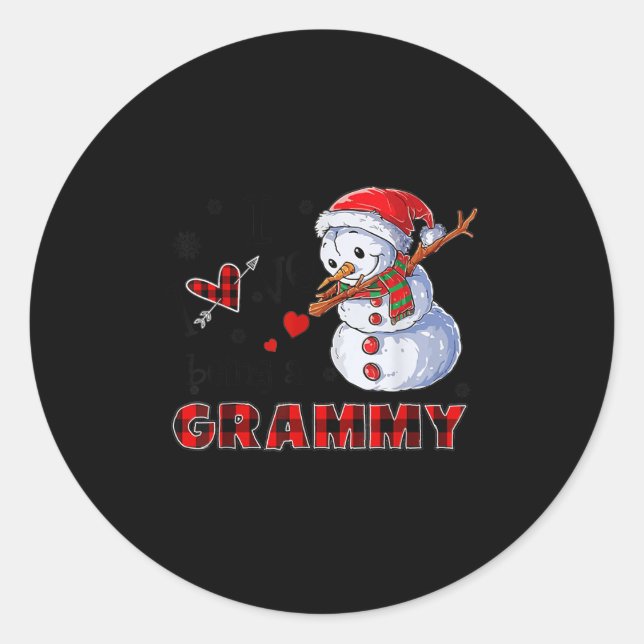 I Love Being A Grammy Snowman Dab Christmas 2020  Classic Round Sticker (Front)
