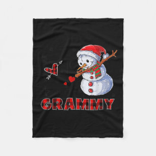 I Love Being A Grammy Snowman Dab Christmas 2020  Fleece Blanket